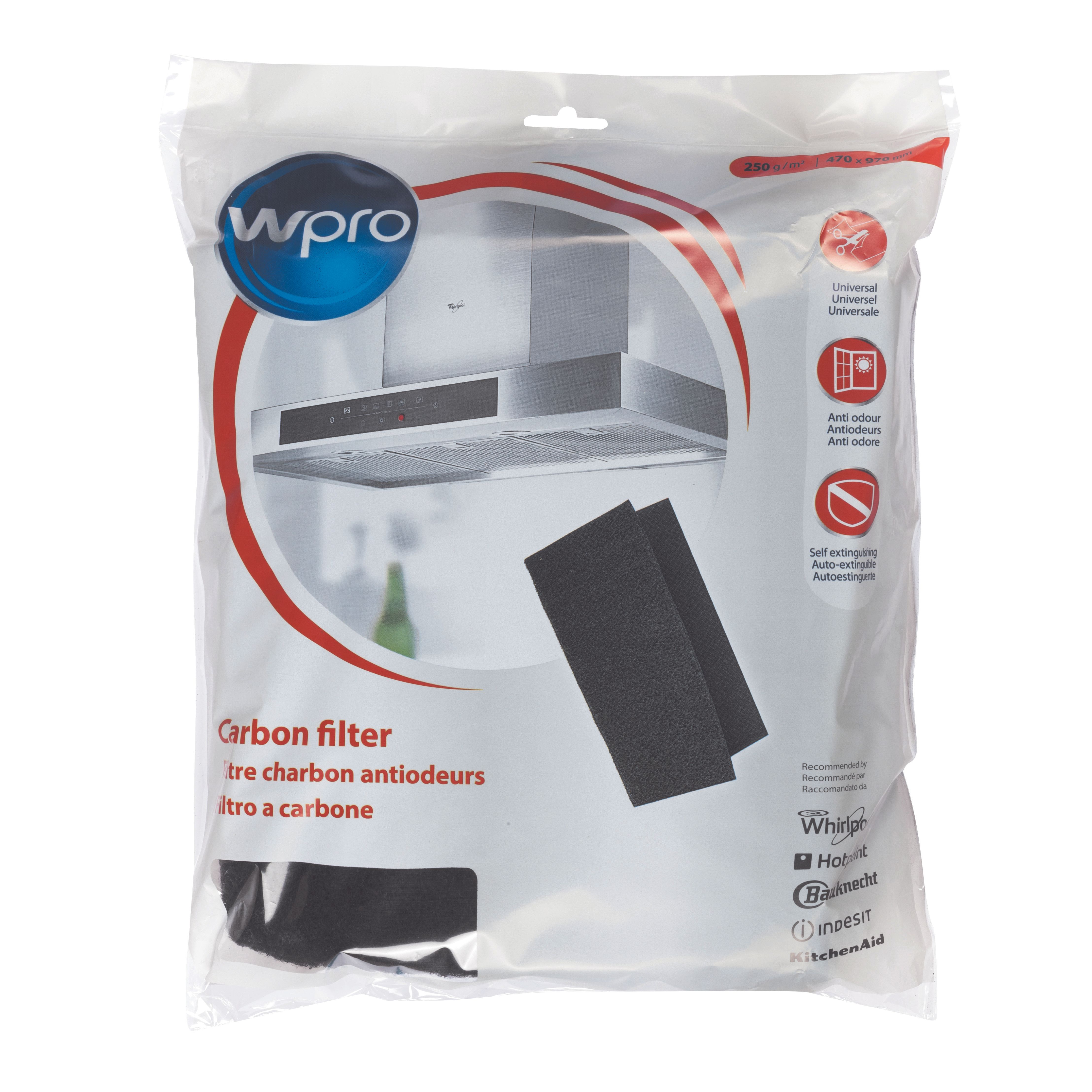 Whirlpool UCF 017 Afzuigkap filter Zwart