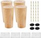 4 supports en bois, 10 cm, avec plaque de fixation, vis et tapis antidérapants pour tables et chaises