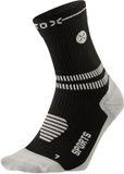 STOX Energy Socks Sportsokken Heren - Enkelsokken Zwart / Lichtgrijs - Compressie Sokken Sport - Maat L: 43-47 - 1 Paar