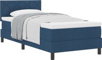 vidaXL Boxspring bed met hoofdeinde Blauw 90 x 200 cm Stof