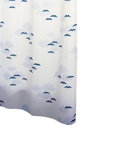 Ridder Douchegordijn Textiel - 120 x 200 cm - Helgoland Blauw - Inclusief Ringen