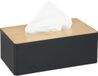 Merkloos Relaxdays Tissue Box, Bamboe Deksel, Zwart/Naturel