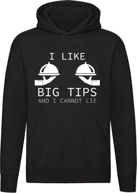 Sol's I like big tips Hoodie - Zwart - XL - Unisex