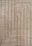 Tapis d'extérieur au design scandinave 3D, idéal pour le salon, le balcon ou la terrasse. Couleur beige, forme rectangulaire, dimensions : 200 x 290 cm
