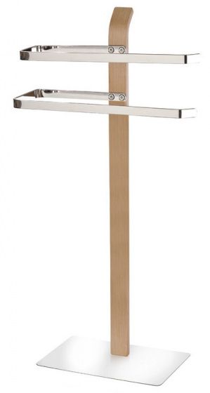 WENKO Samona Handdoekhouder - 2 armen - RVS zilver - 40,5 x 79,5 cm