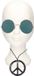 Smiffys Hippie Flower Power verkleed set - peace ketting - en ronde glazen party bril - groen - volwassenen