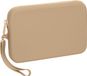 kwmobile Housse de téléphone en silicone souple – Pochette de téléphone 18 x 12 x 2,5 cm – Pochette en silicone avec fermeture éclair crème – Pochette de maquillage Housse de protection