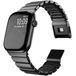 By Qubix Qubix - Premium Stainless Steel / Siliconen band - Zwart - Geschikt voor Apple Watch 44mm / 45mm / 46mm / 49mm