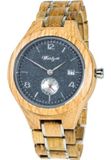 Waidzeit Herenhorloge YK02 Bruin Analoog Quartz Hout Staal