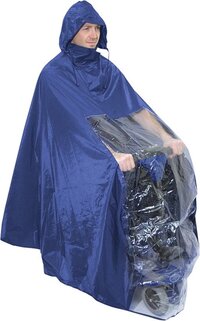 Aidapt Poncho Scootmobiel - Blauw - One Size - Unisex - Met Capuchon