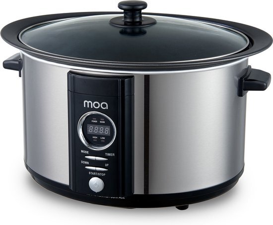 MOA SPORT Digitale Slowcooker 6,5 liter - RVS - BPA vrij - SC65D