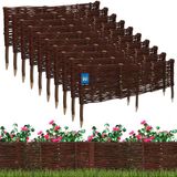 KOTARBAU® 10 st Bloembedrand, Wilgenhouten Hek, Beeteinfassing, 100 x 30 cm, Bruin
