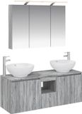 vidaXL Badkamerkast - set - 4 - st - Grijs - Sonoma - Bewerkt - hout