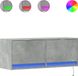 vidaXL meuble TV mural avec éclairage LED, couleur béton, 100x31x35 cm