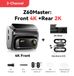 Z60Master Dashcam - 2 kanalen - 4K + 2K - Camera voor en achter - Nachtzicht HDR - WiFi 6, GPS en ADAS - 64 GB SD-kaart