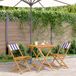 Maison Exclusive - Ensemble de bistro 3 pièces en bleu et blanc, avec revêtement en tissu et bois massif
