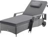 Casaria Ligstoel – Polyrottan Incl Kussen 160 Kg – Grijs Antraciet