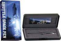 Space Pen Shuttle Space-pen, Chroom met Zwart Rasterontwerp (#B4)