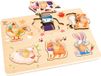 Hape Puzzle à boutons ferme avec couches - Bois - Jeu éducatif - Dès 24 mois