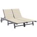 VidaXL Fauteuil de jardin rembourré en acacia crème, gris