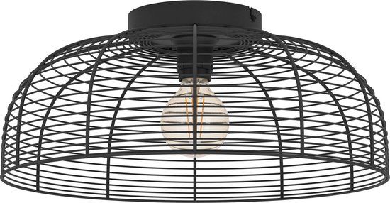 EGLO Rinroe Plafondlamp - Ø 45 cm - Zwart - Industrieel