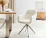 DELIFE Fauteuil Pejo-Flex bouclé blanc acier inoxydable piètement croisé