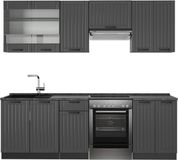 Vicco Fame-Line Complete keukeneenheid – 240 cm zonder werkblad Donkergrijs