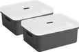 Sunware opbergbox - 2x stuks - 24 liter - antraciet - kunststof - transparante deksel - 45x35x18 cm - Sigma serie