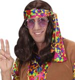 Finidi Hippie pruik Lennon bruin