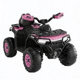 IDEALHOUSE Elektrische quad voor kinderen, 12 V, offroad ATV (4,5 Ah | Kinderauto met 2 x 35 W motoren, afstandsbediening, led-koplamp, muziek met draadloze verbinding/USB/TF, 3-8 km/u, roze 2