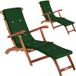 Queen Mary Chaise longue de jardin (lot de 2) Acacia certifié FSC® avec housse Vert