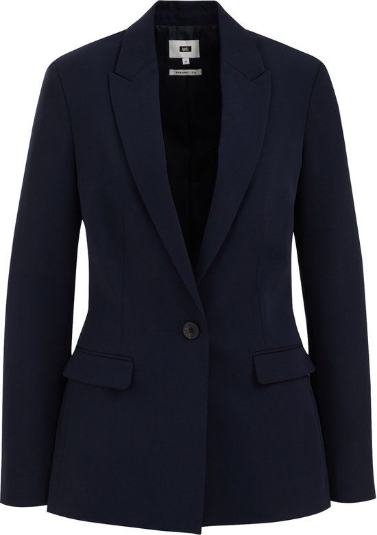WE Fashion Marly Navy Blue Slim Fit Blazer for Women - Size 36