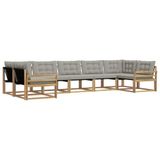 vidaXL - Buiten - bank - set - 7 - st - Wit - en - Lichtgrijs