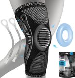 POWERLIX Kniebrace Met Patella Support & Siliconen Pad - Blauw/Zwart - Maat L