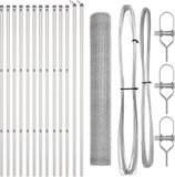 vidaXL Hexagonal Wire Mesh Fence with Ground Stakes, 25 x 1.4 m, Silver