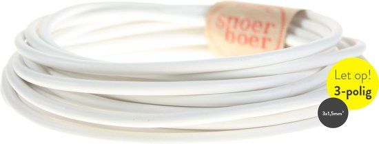 Salcavi VMVL 3 x 1.50mm2 Huishoudsnoer Rond Wit 100 Meter