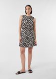 Comma - Jupe courte en mélange de viscose avec imprimé intégral - Noir - Taille 38