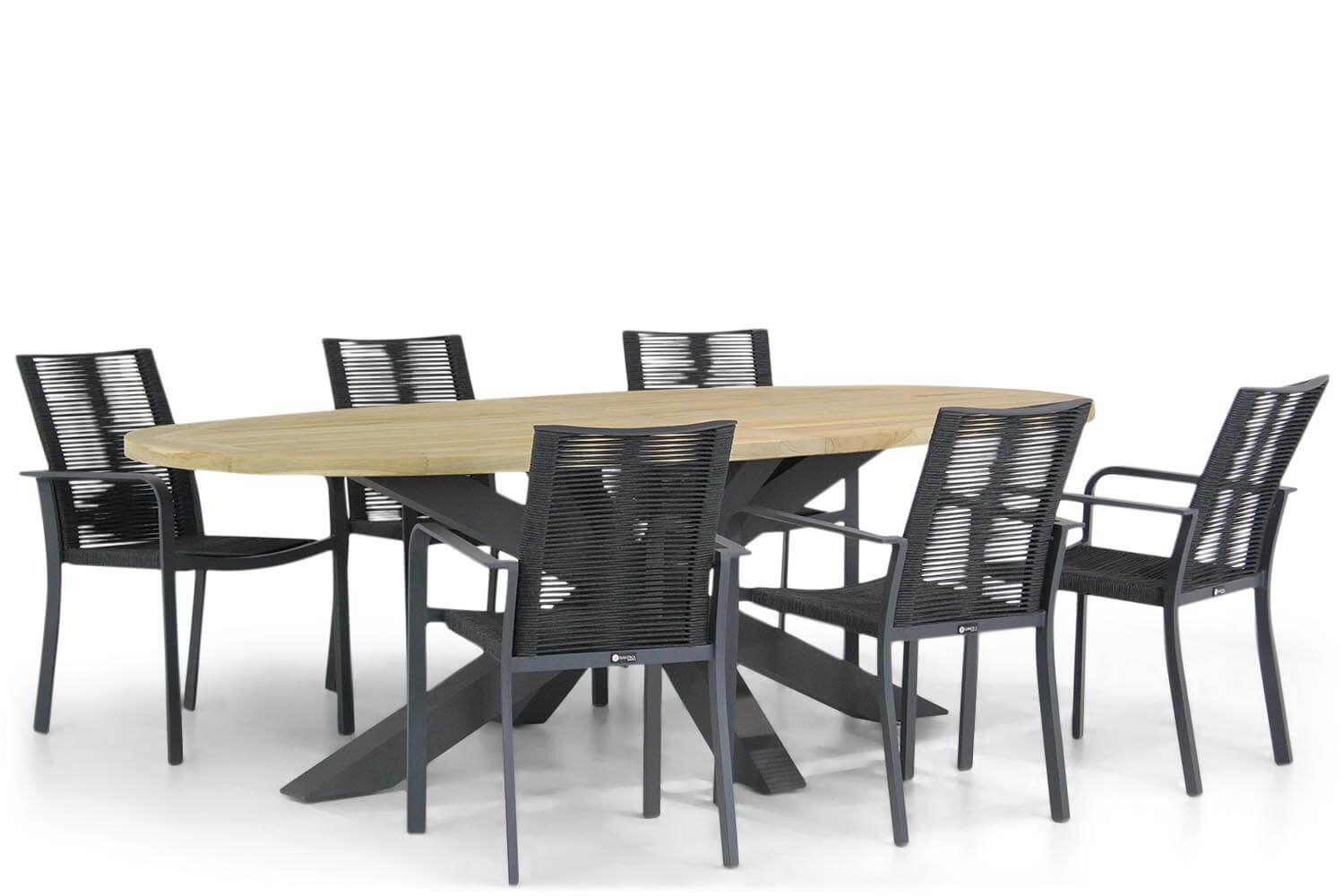 Garden Collections Santika Annisa/Brookline 240 cm Ovaal Dining Tuinset 7-delig