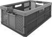 5Five Vouwkrat/boodschappenkrat - 32 liter - zwart/grijs - kunststof - 48 x 35 x 24 cm