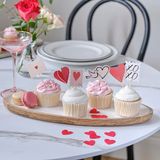 Ginger Ray Valentijnsdag cupcake toppers met harten, postzegels, enveloppen en meer 12 Pack