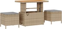 vidaXL Tuinset, 3-delig, Beige, Polyrattan