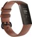 By Qubix Qubix - Siliconen bandje voor Fitbit Charge 3 & 4, Maat Large, Koffie