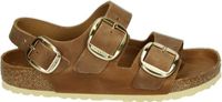 Birkenstock MILANO BIG BUCKLE LEATHER Dames slippers Cognac Maat 38