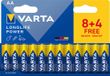 Varta batterij Longlife Power AA | blister van 8 + 4