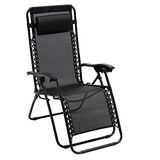 Baroni Home Tuinligstoel, inklapbaar, stoel, Zero Gravity 165 x 65 x 113 cm (antraciet)