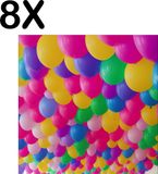 BWK Collections BWK Textiele Placemat - Feestelijke Ballonnen - Set van 8 - 50x50 cm - Polyester