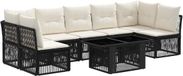 vidaXL Banc de jardin noir polyrattan