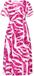 IZIA Vrouwen Jurk Viscose Zebraprint Korte mouw V-hals A-lijn Lang Pink