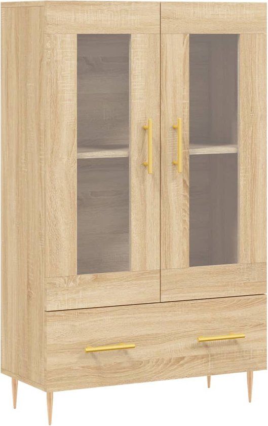 vidaXL Hoge kast 69,5x31x115 cm bewerkt hout sonoma eikenkleurig
