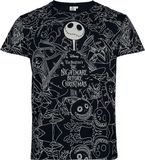 The Nightmare Before Christmas Characters Heren T-shirt - zwart - M